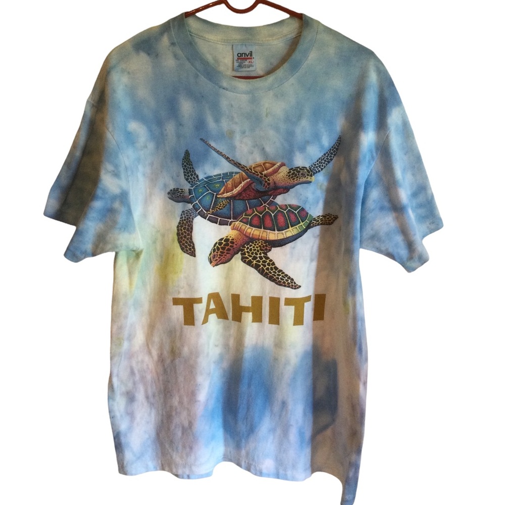 Vintage Anvil Tie Dye Graphic Tee Shirt